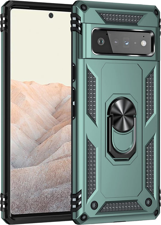 Korecase Designed for Google Pixel 6 Pro Case Heavy Duty Rugged Full Body Shockproof Scratch Proof Screen Protection Built-In 360 Ring Kickstand Military Hard Cover for Men Women Green  Korecase   