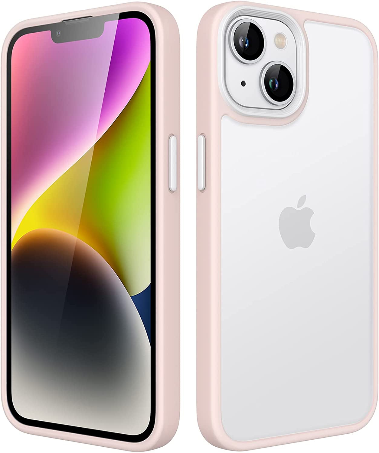 Jetech Matte Case for Iphone 14 6.1-Inch, Shockproof Military Grade Drop Protection, Frosted Translucent Back Phone Cover, Anti-Fingerprint (Black)  JETech Pink  