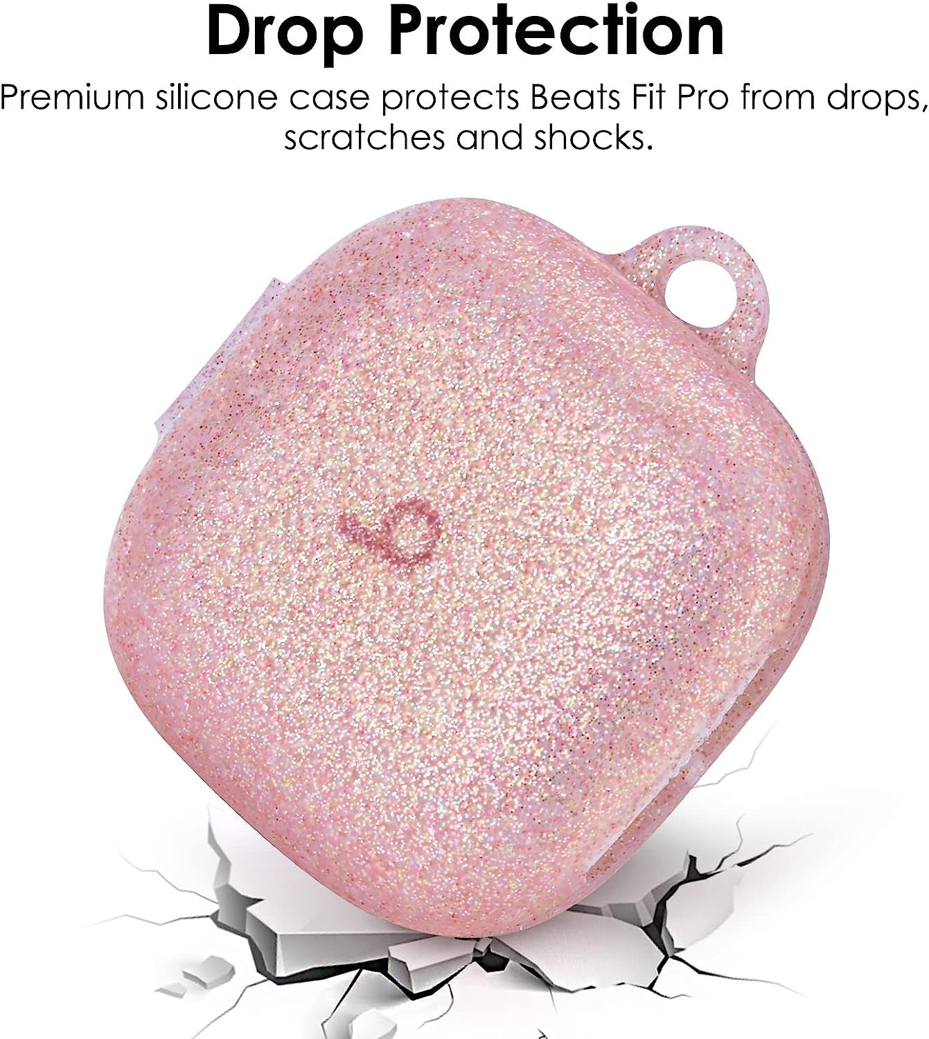 Beats Fit Pro Case Cover, Filoto Silicone Beats Fit Pro Earbuds Case for Women with Cute Pompom Keychain Shockproof Protective Case Accessories (Rose Gold)  Kerle   