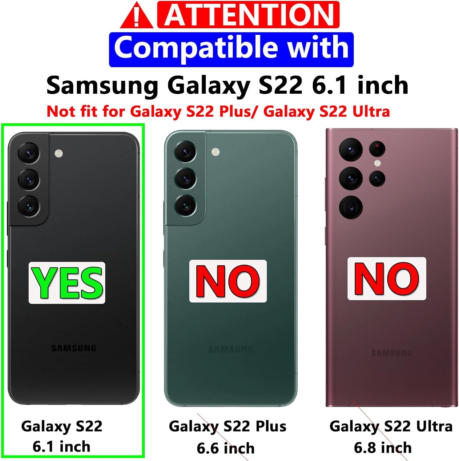 For Samsung Galaxy S22 Case, Galaxy S22 Case with HD Screen Protector [Military Grade Drop Tested] Heavy-Duty Tough Rugged Shockproof Protective Case for Samsung S22, Black  BOYOSS   