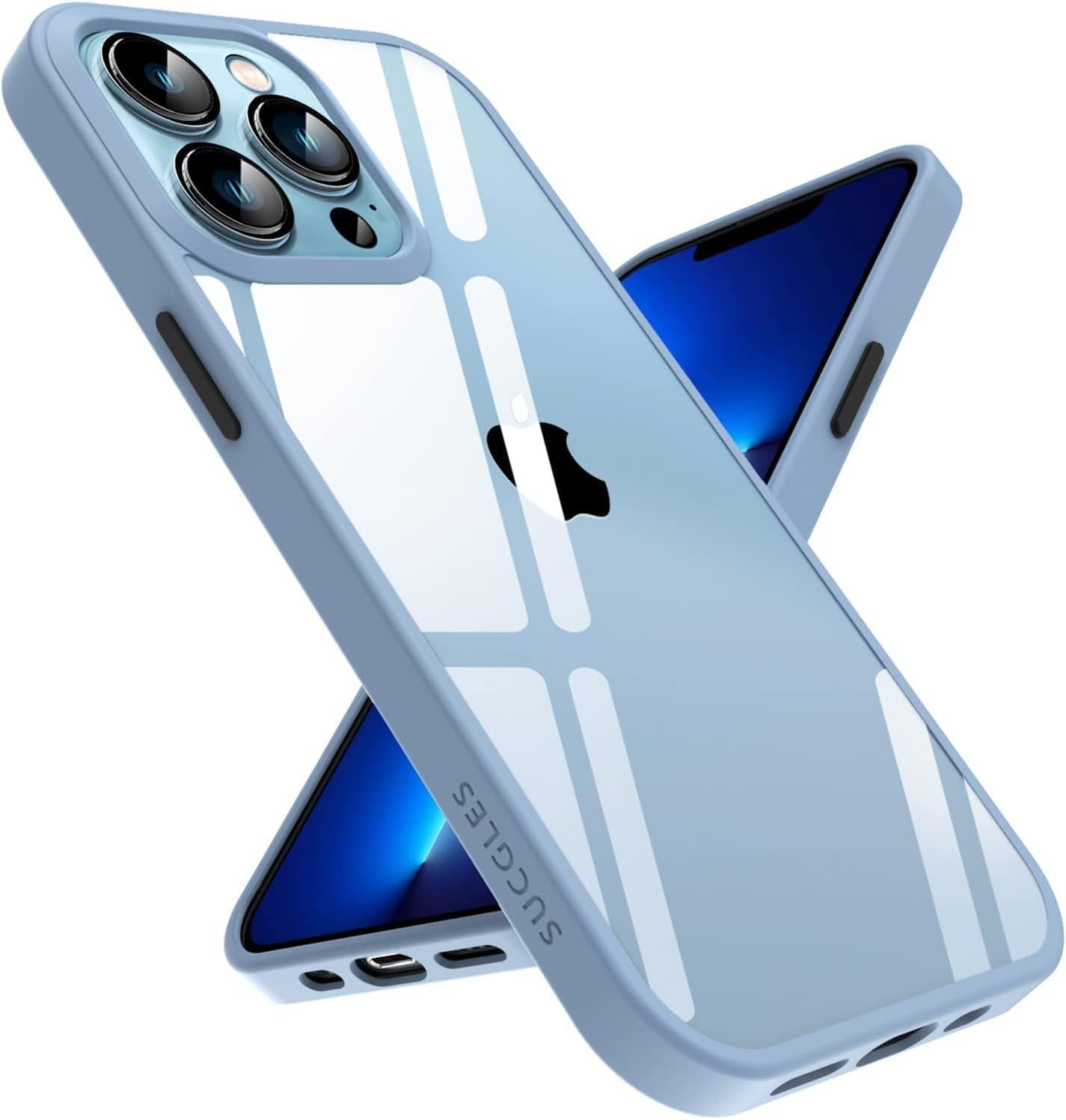[2023 New] for Iphone 13 Pro Case Clear, [Non-Yellowing] [Military Drop Protection] Shockproof Bumper Slim Fit Phone Case Thin Cover for Apple 13Pro (6.1 In, Clear-Sierra Blue)  Gotrays Gavin LLC   
