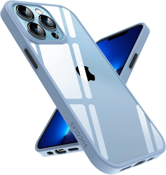 [2023 New] for Iphone 13 Pro Case Clear, [Non-Yellowing] [Military Drop Protection] Shockproof Bumper Slim Fit Phone Case Thin Cover for Apple 13Pro (6.1 In, Clear-Sierra Blue)  Gotrays Gavin LLC   