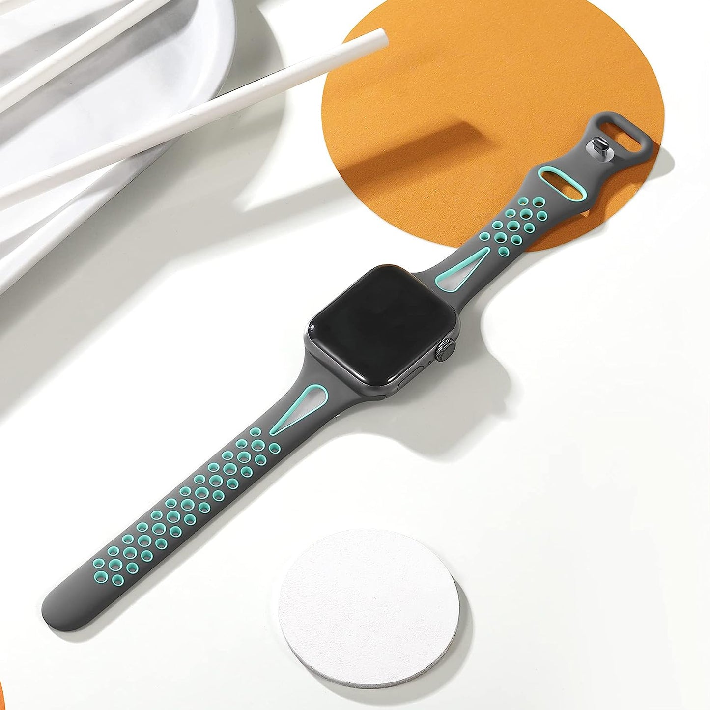 Getino Compatible with Apple Watch Band 40Mm 38Mm 41Mm 42M 44Mm 45Mm 49Mm for Women Men Iwatch SE Ultra Series 8 7 6 5 4 3 2 1, Stylish Durable Breathable Soft Silicone Slim Sport Replacement Bands  Getino   