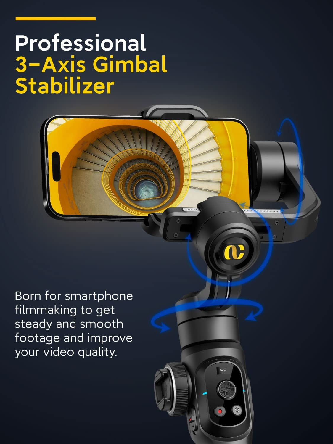 AOCHUAN Smart S2 Gimbal Stabilizer for Smartphone Professional Industry-Standard 3-Axis Phone Gimbal with Extendable Rod Microphone Fill Light Gimbal for Iphone and Android Vlogging Tiktok Youtube  AOCHUAN   
