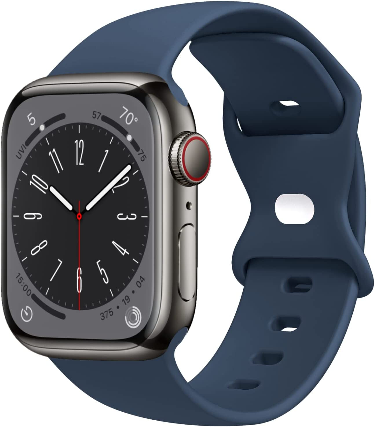 STG Sport Watch Band Compatible with Apple Watch Band 38Mm 40Mm 41Mm 42Mm 44Mm 45Mm 49Mm, Soft Silicone Replacement Sport Strap Compatible for Iwatch Ultra SE Series 8/7/6/5/4/3/2/1 (42Mm/44Mm/45Mm/49Mm, Klein Blue)  STG Abyss Blue 42mm/44mm/45mm/49mm 