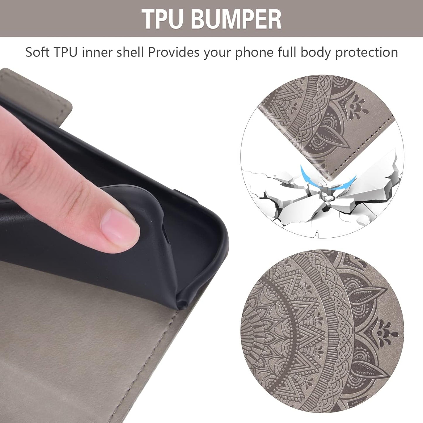 Asuwish Compatible with LG V35 Thinq V30 plus Wallet Case and Tempered Glass Screen Protector Credit Card Holder Flip Wrist Strap Cell Phone Cover for LGV30 LGV35 LG30 LG35 V 30 35 V30+ V30S H931 Grey  Asuwish   