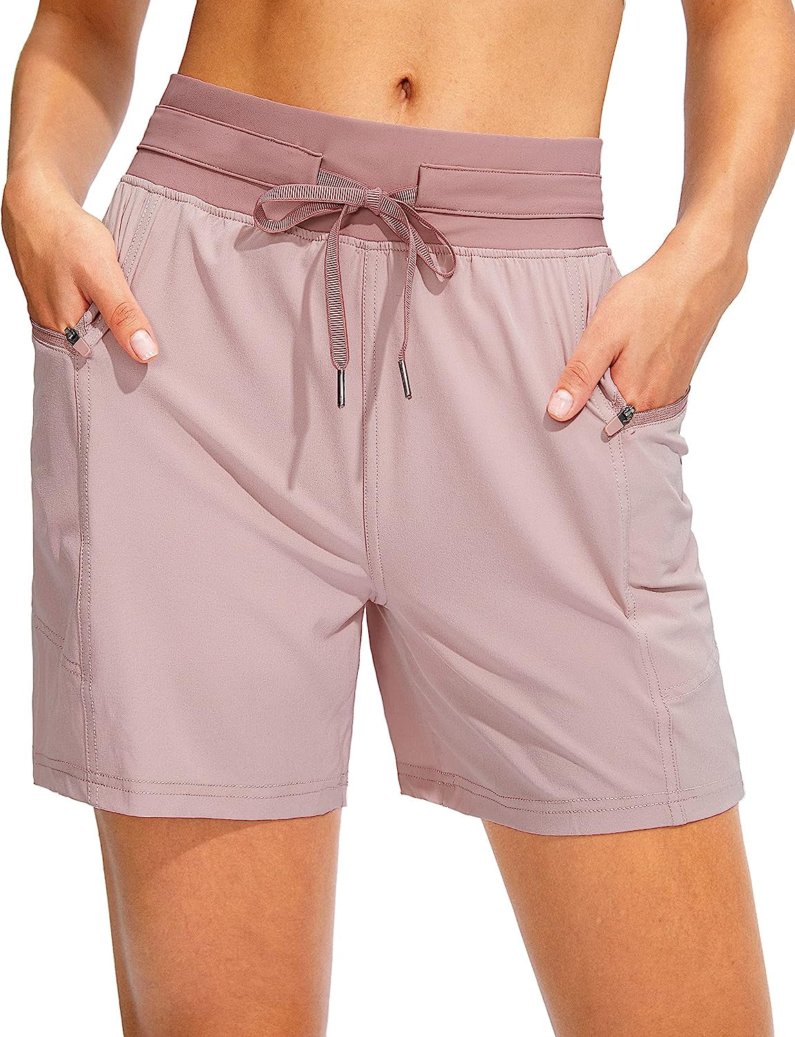 Svensker Women'S Athletic Shorts with Pockets High Waisted 5 Inch Quick Dry Gym Exercise Workout Running Shorts for Women  Svensker Pink Medium 