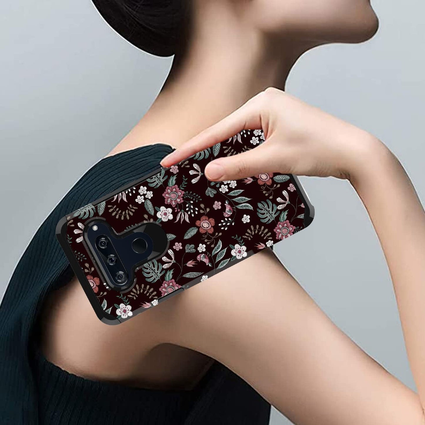 MGAH Compatible with LG V40 Case with Floral Design,Lg V40 Thinq Phone Case,Heavy Duty (PC + TPU) Dual Layer Protective Cover Cute Sturdy Anti-Scratch Shockproof Bumper Case for Women & Girls-Flowers  MGAH   