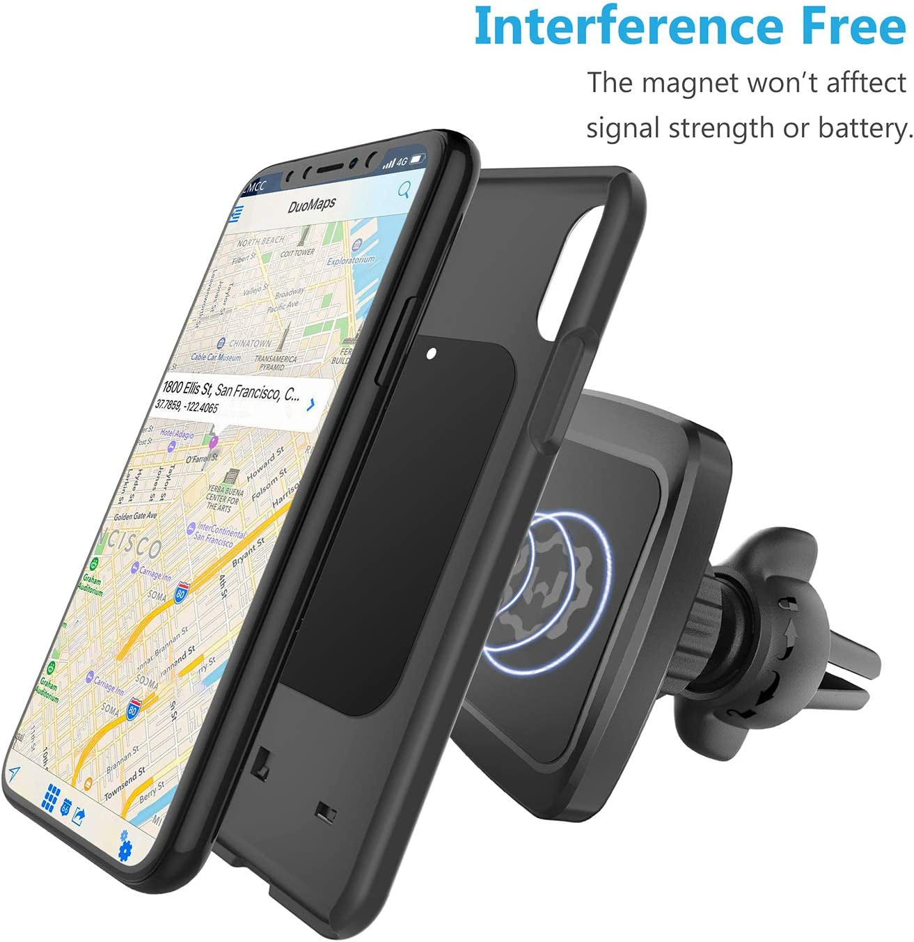 Wixgear Magnetic Phone Car Mount, Universal Twist-Lock Air Vent Magnetic Car Phone Mount Holder, Phone Holder for Car Compatible with Cell Phones with Swift-Snap  WizGear   