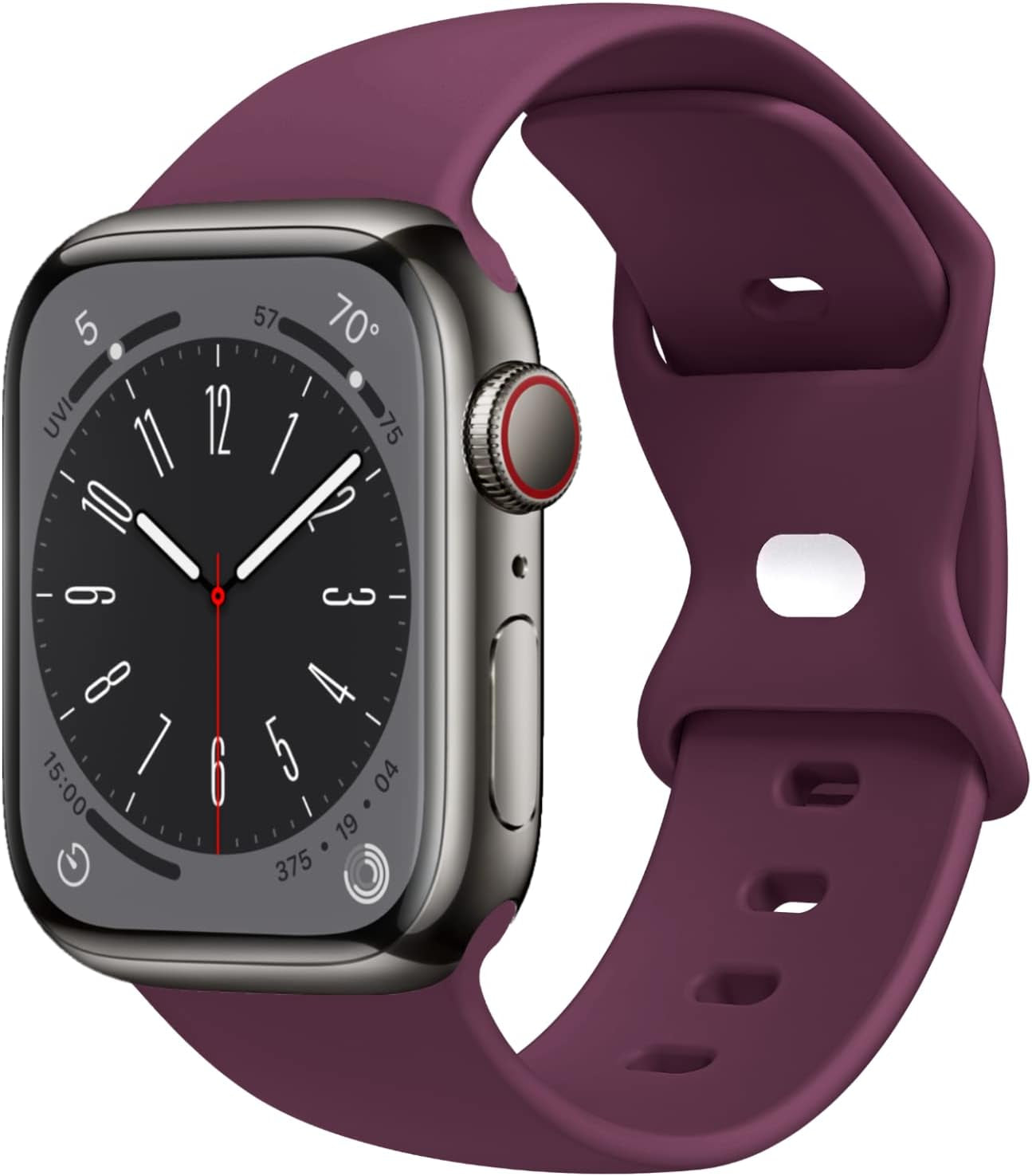 STG Sport Watch Band Compatible with Apple Watch Band 38Mm 40Mm 41Mm 42Mm 44Mm 45Mm 49Mm, Soft Silicone Replacement Sport Strap Compatible for Iwatch Ultra SE Series 8/7/6/5/4/3/2/1 (42Mm/44Mm/45Mm/49Mm, Klein Blue)  STG Plum 42mm/44mm/45mm/49mm 