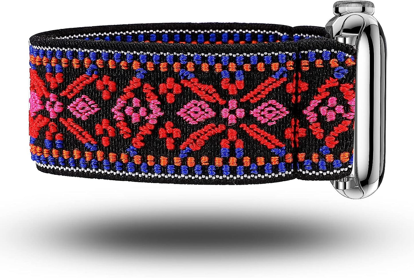 TOYOUTHS Elastic Band Compatible with Apple Watch Band Scrunchies Stretchy Solo Loop 41Mm/40Mm/38Mm Soft Nylon Strap Replacement Wristband for Iwatch Series 8/7/SE/6/5/4/3/2/1, Black/Gold/Blue, S  TOYOUTHS   