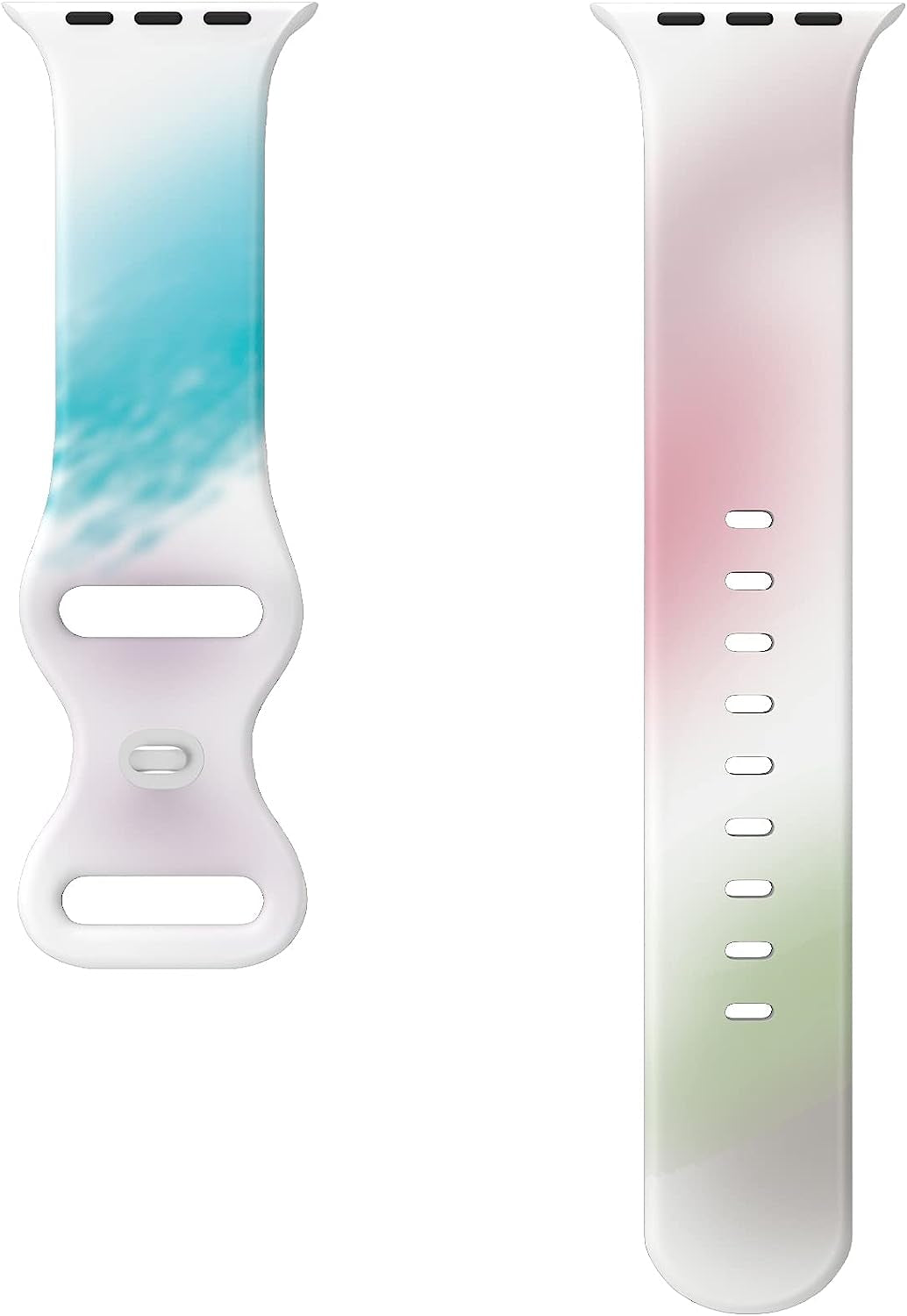 Sport Apple Watch Bands 38Mm 40Mm 41Mm 42Mm 44Mm 45Mm for Women Men Graffiti Tie Dye Soft Silicone Replacement Watch Band Breathable Strap Wristband for Apple Watch Series SE 7 6 5 4 3 2 1 Iwatch Band  HONEYBABY 01 38mm/40mm/41mm 