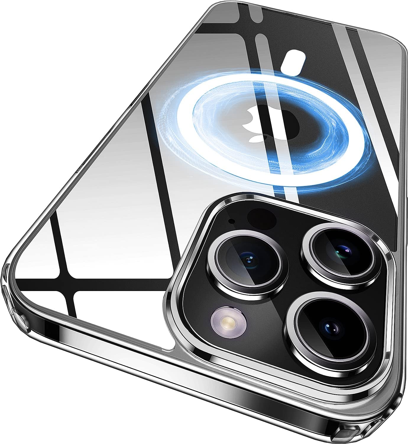 (2023 New) for Iphone 14 Case with Magsafe, [Strong Magnet] [Non-Yellowing] [10FT Military Grade Protection] Magnetic Clear Slim Mag Safe Bumper Thin Cover for (Apple Iphone14, Clear-Sierra Blue)  Gotrays Gavin LLC Clear Mag Safe iPhone 14 Pro Case 