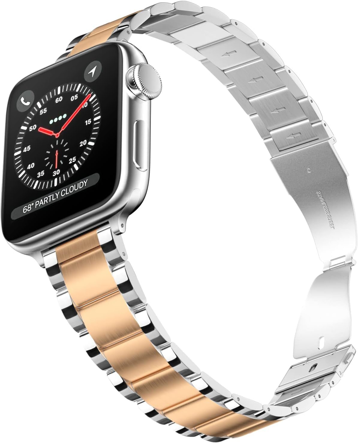 CINORS Metal Dressy Watch Band Compatible with Apple 8 41Mm Iwatch Iphone Rose Gold and Silver Womens Bands 41 40Mm Thin Link Bracelet 38Mm Stainless Steel Watches Strap for Series 7 6 5 4 3 2 1 SE  CINORS   