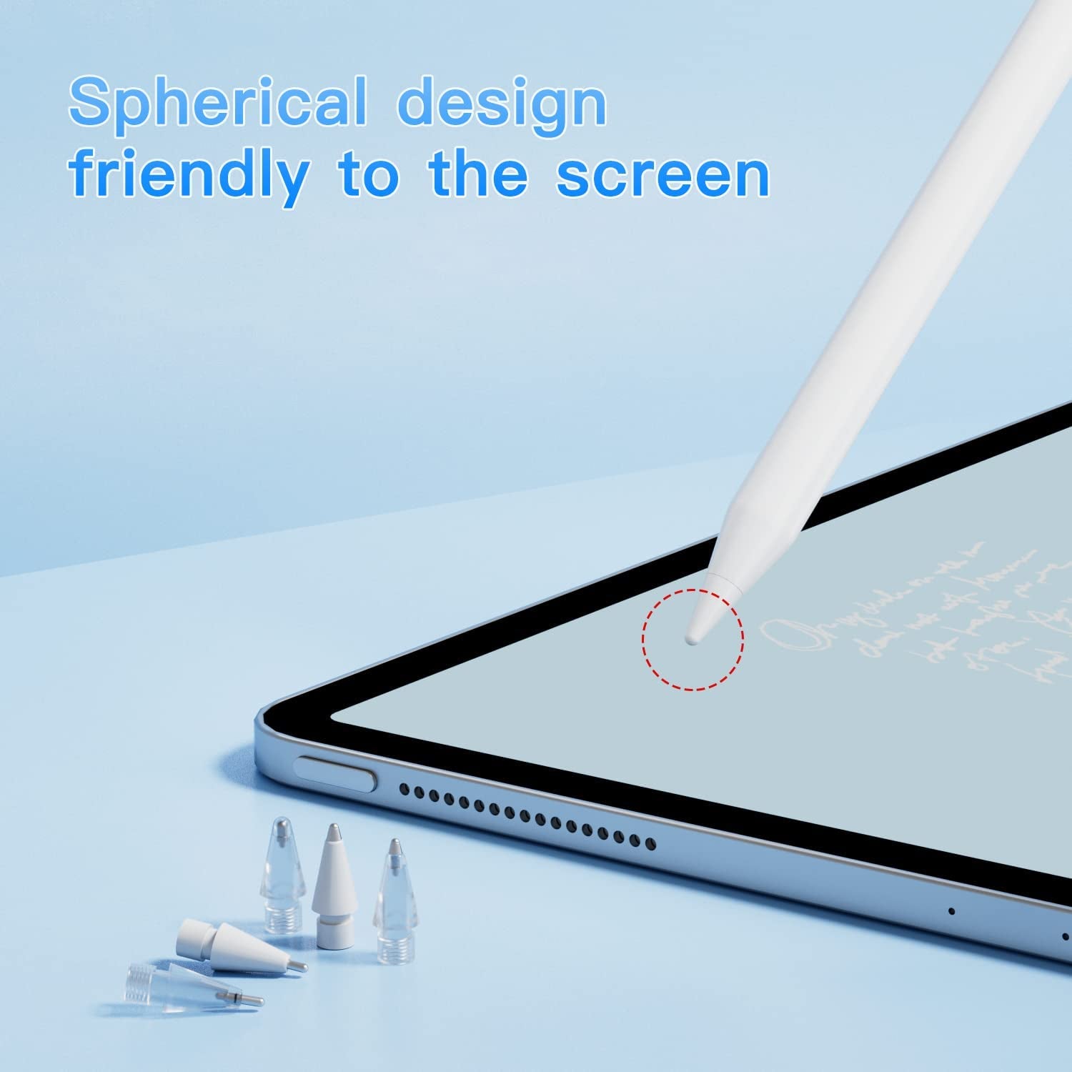 Upgraded Replacement Tips Compatible with Apple Pencil 1St/2Nd Generation&Logitech Crayon, No Wear Out Precise Control Rounded Metal Pencil Nibs for Ipad Pro/Air/Mini Pencil, 6 Pack  Qreninv   