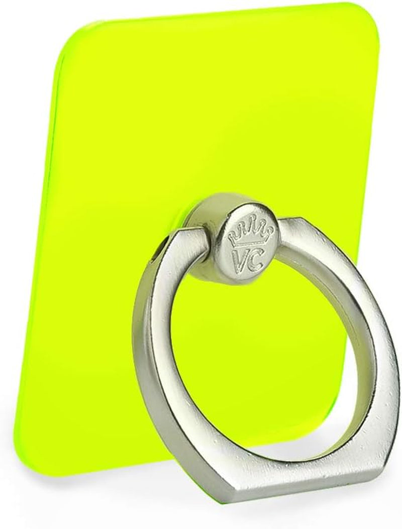 Velvet Caviar Cell Phone Ring Holder - Finger Ring & Stand - Improves Phone Grip Compatible with Iphone, Galaxy and Most Smartphones (Neon Pink Heart)  Velvet Caviar Neon Yellow  