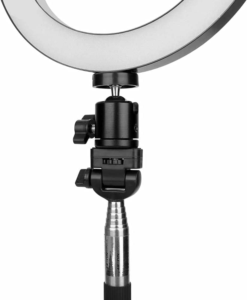 Fonrest LED Ring Light with Stretchable Tripod Stand Selfie Stick, 6-Inch Dimmable Floor/Table Annular Lamp for Selfie, Makeup, Live Stream, Youtube, Vlog, Camera/Phone Video Shooting USB Plug  FONREST   