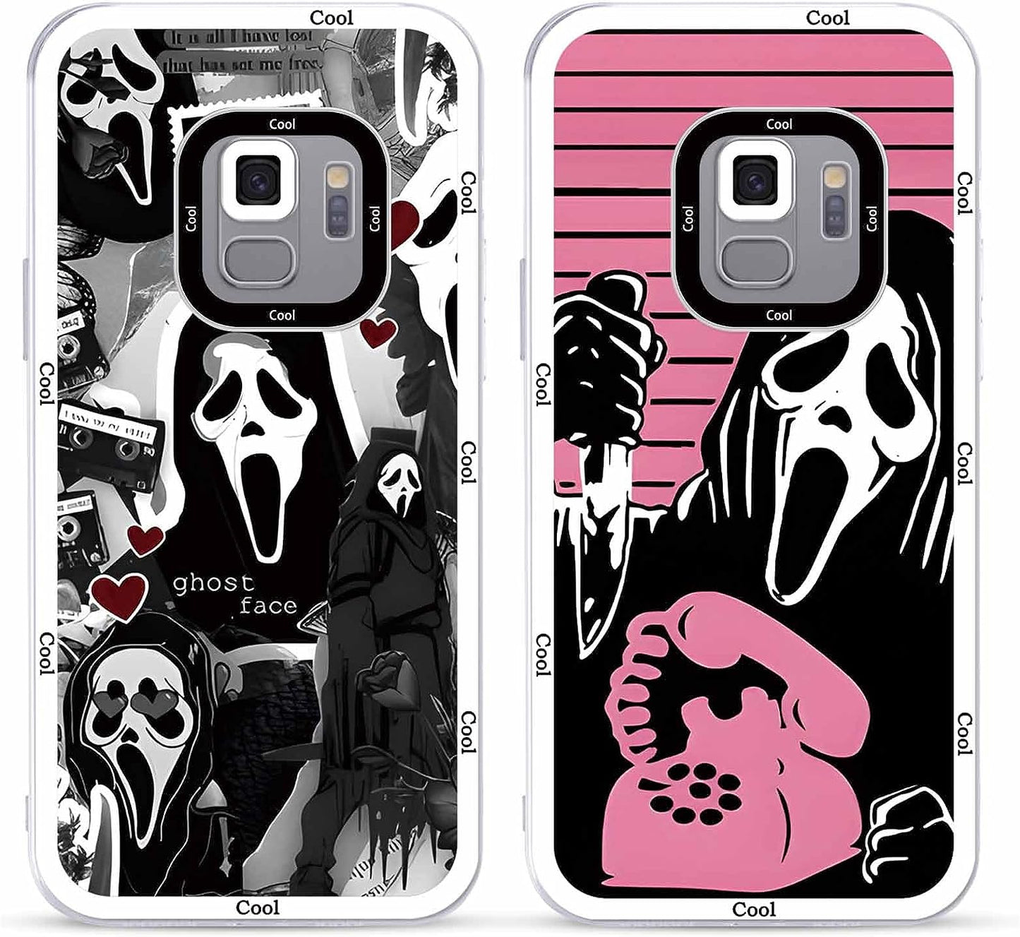 2 × Phone Case for Samsung Galaxy S20/S11E Case Clear 6.2",Scream Horror Movie Printed, Cute Skull Pattern Design Transparent Cases for Women Men Girls, Soft TPU Funda for Samsung S20/S11E,Ghost Face  DZY US Samsung Galaxy S9  
