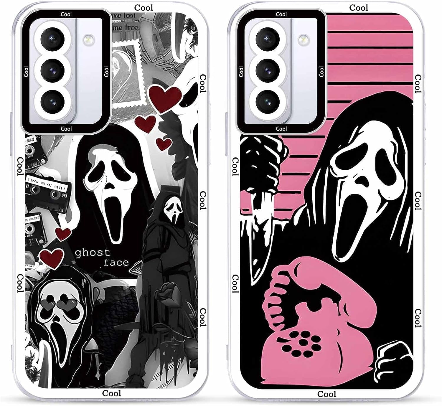 2 × Phone Case for Samsung Galaxy S20/S11E Case Clear 6.2",Scream Horror Movie Printed, Cute Skull Pattern Design Transparent Cases for Women Men Girls, Soft TPU Funda for Samsung S20/S11E,Ghost Face  DZY US Samsung Galaxy S21 Plus (5G)  