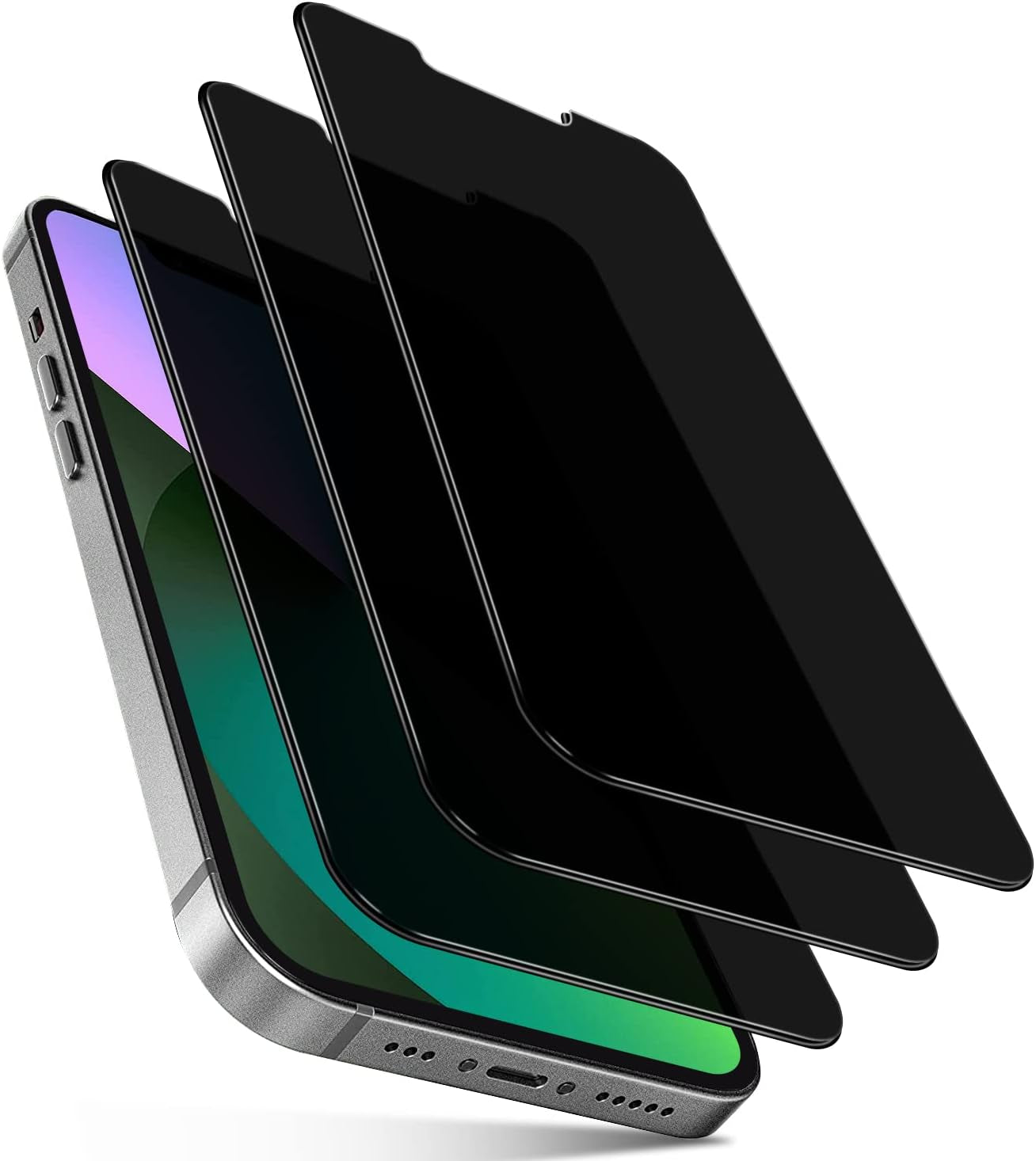 PULEN 2 Pack Privacy Screen Protector for Iphone 12 Mini (5.4-Inch) + 2 Pack Camera Lens Protector,[Anti-Spy] [Anti-Scratch] Case Friendly 9H Hardness Tempered Glass  PULEN Privacy Iphone 13 Pro Max 