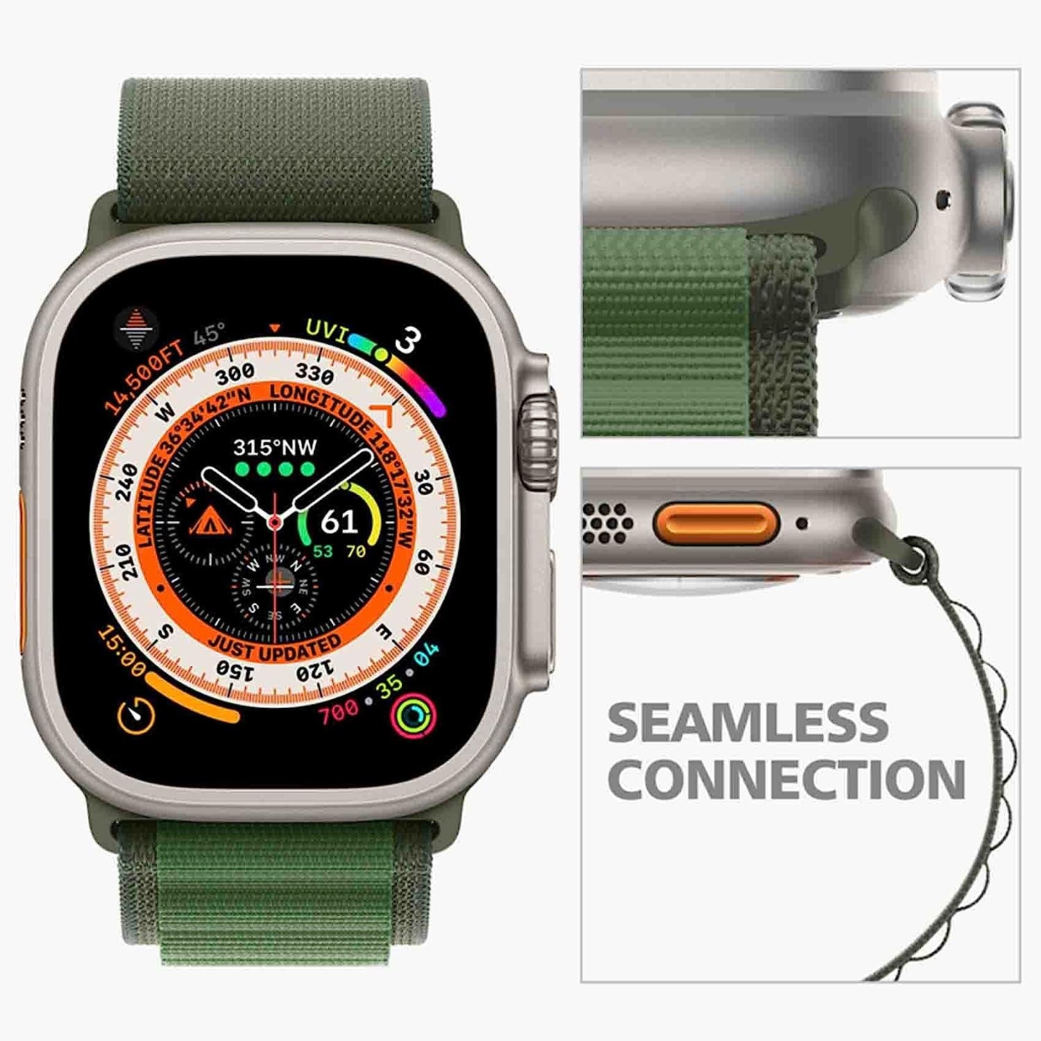 2 PCS Alpine Loop Nylon Bands Compatible with Apple Watch Ultra 49Mm 42Mm 44Mm 45Mm,Adjustable Sport with Titanium G-Hook Braided Bands for Iwatch Series 8/7/6/5/4/3/2/1/SE for Man  YXWUIVP   