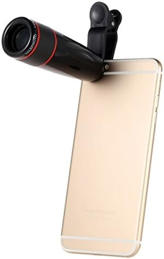 12X Zoom Phone Universal Telephoto Camera Lens with Clip Phone Lens Black  Esthetique   