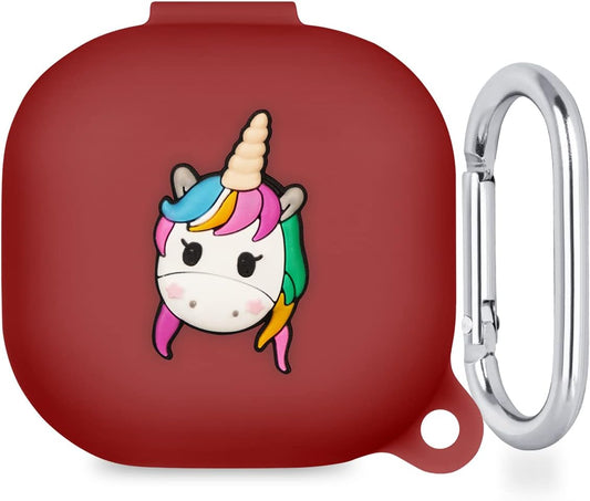 Flocute Silicone Case Compatible with Samsung Galaxy Buds Live (2020)/Galaxy Buds Pro (2021) Silicone Case with 3D Unicorn Cute Funny Cover with Keychain Gift for Women Girls Kids Teens (Unicorn)  Flocute   