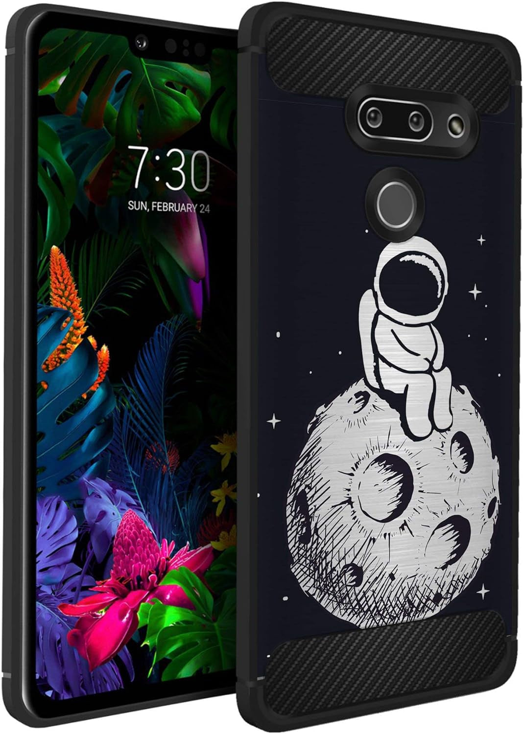 Casesondeck Case Compatible with LG G8 Thinq/Lg G8, Slim Precise Fit TPU Case, Scratch Protection and Unique Design (Don’T Tread on Me)  CasesonDeck Man On Moon  