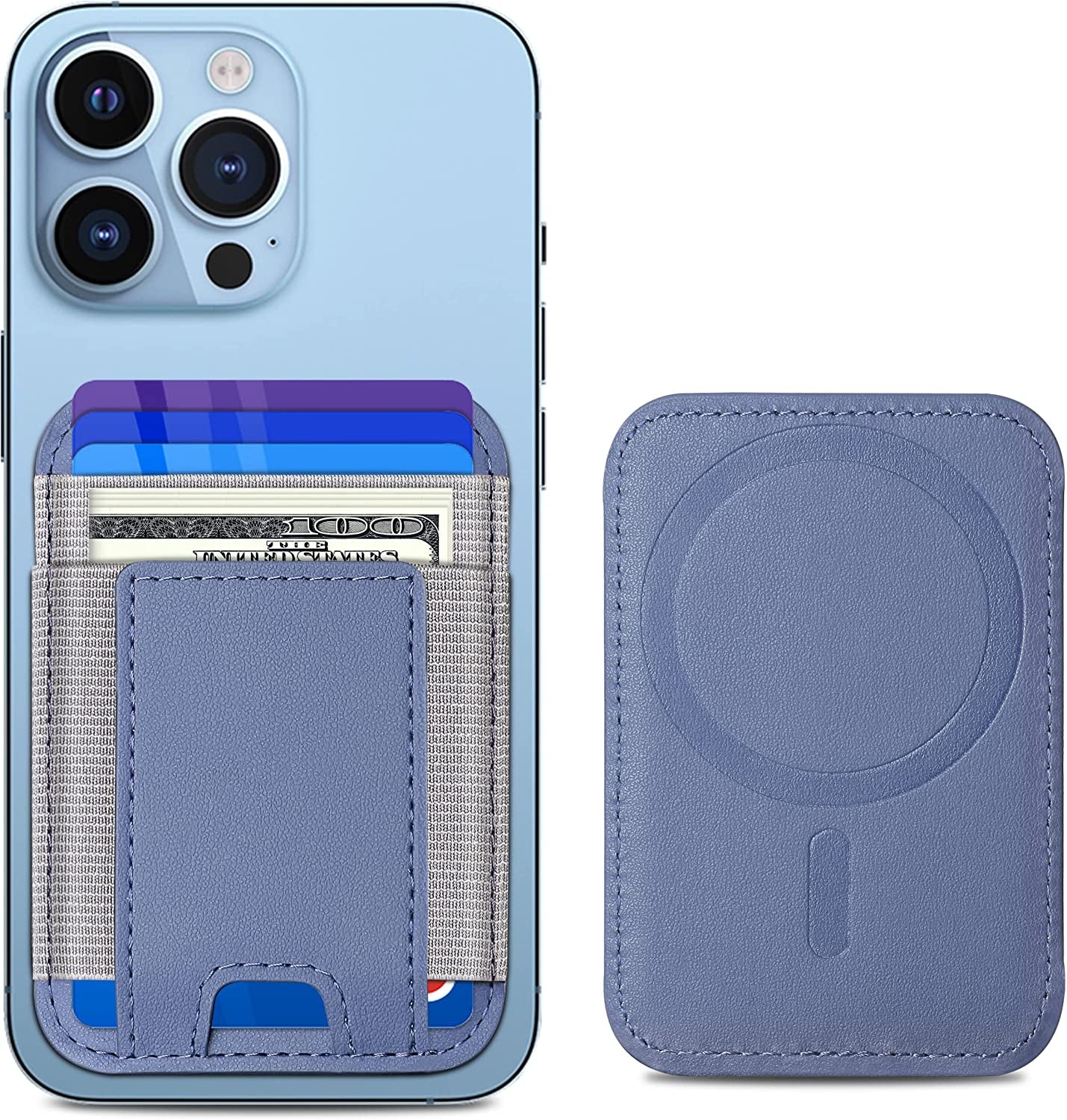 Upgraded Magnetic Wallet, Magsafe Wallet for Apple Iphone 14/13/12 Series, Leather Wallet for Magsafe, Magnetic Phone Wallet for Iphone 14 Pro Max/14 Pro/14/14 Plus/13/12 Series, Hold 7 Cards, Black  ExtreLife Purple  