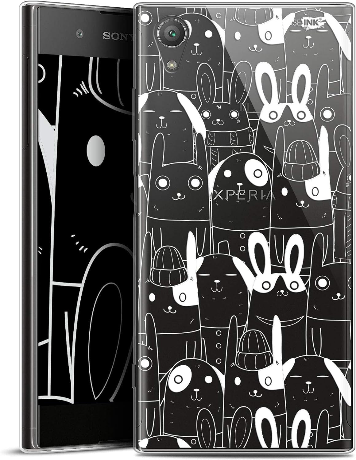 Sony Xperia XA1 plus 5.5" Case, Ultra Slim Black Rabbit Phone Case Cover  Clubcase SARL Lapin Blanc Sony Xperia Xa1 Plus 