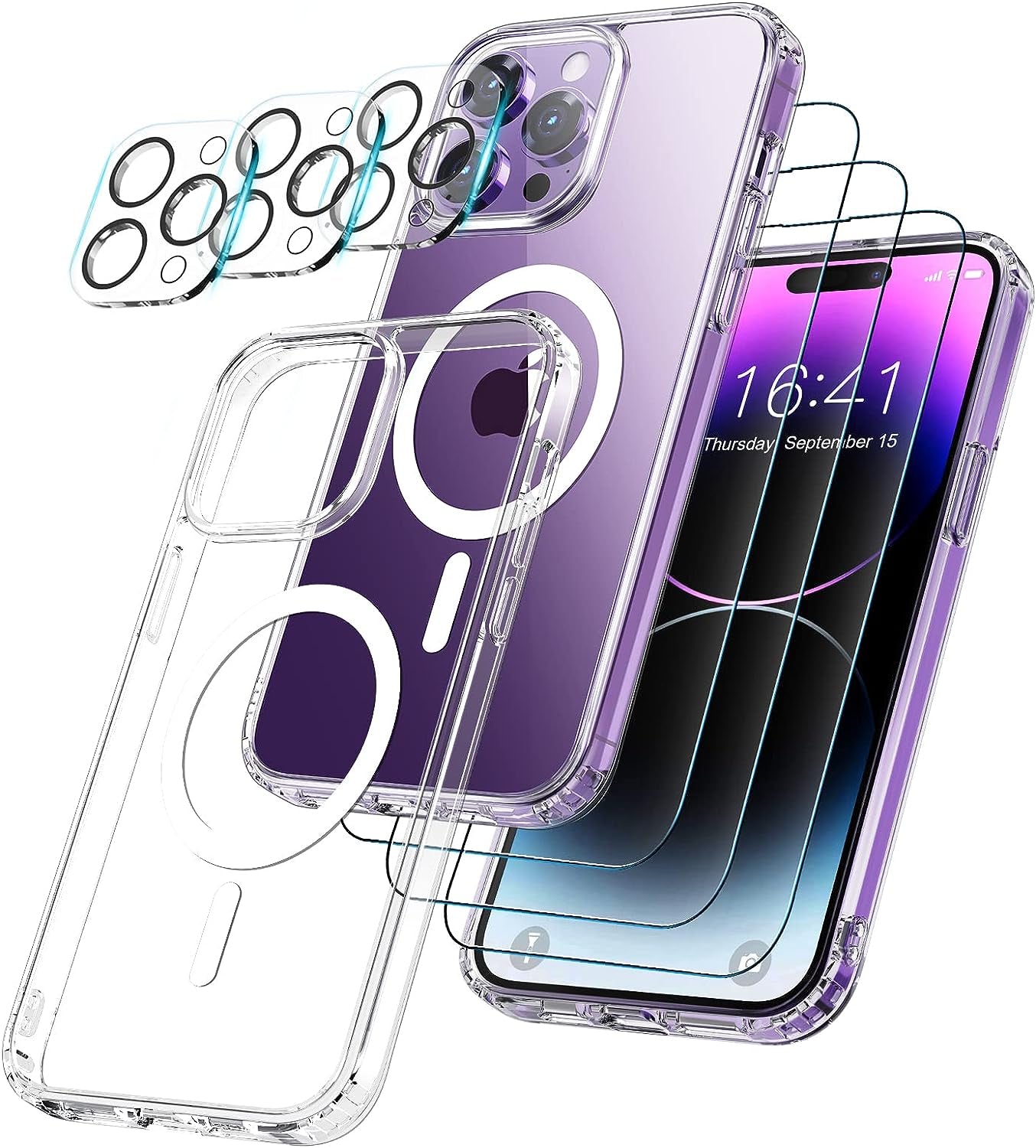 BOTOER Magnetic Crystal Clear for Iphone 12 & 12 Pro Case[Never Yellow][Mil-Grade Drop Tested] Compatible with Mag-Safe Protective Slim Cover 6.1''2020-Clear  BOTOER E-Clear Iphone 14 Pro 