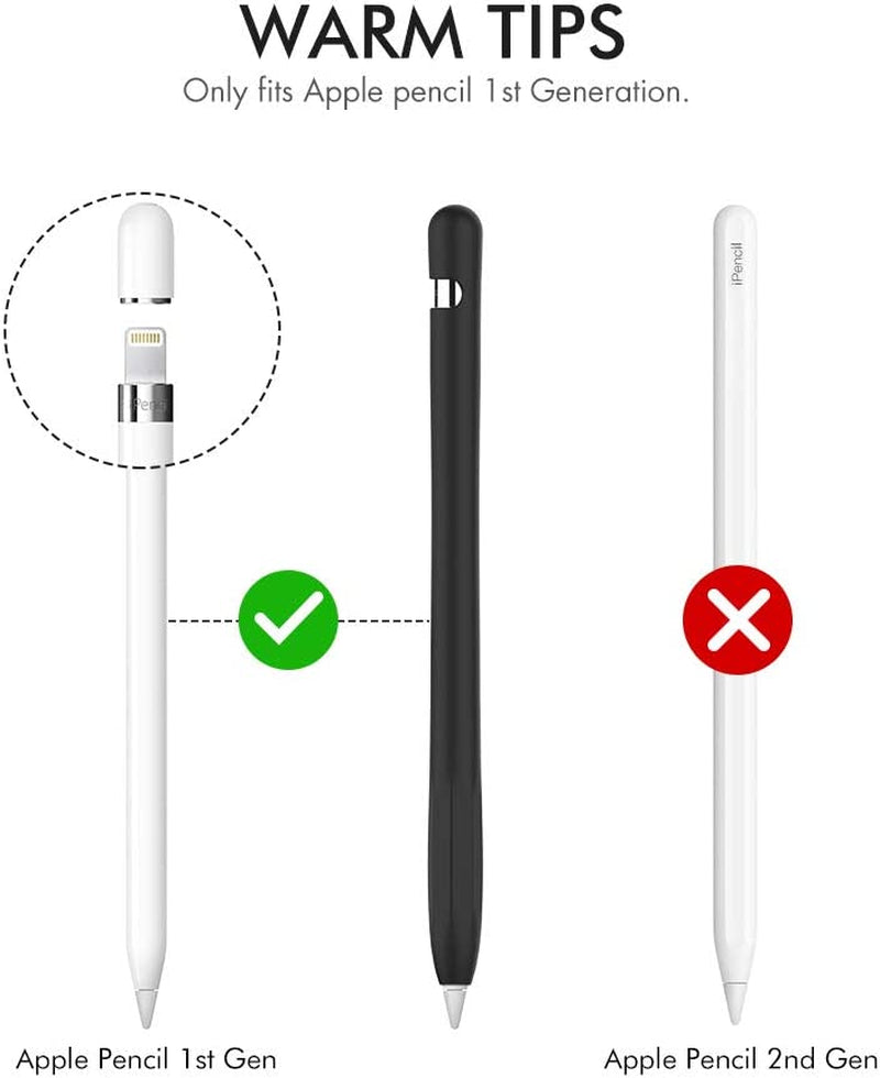 Ahastyle Anti-Slip Case Sleeve Silicone Protective Skin [ Added Cable Adapter Tether Kit] Compatible with Apple Pencil 1St Generation  AHASTYLE   