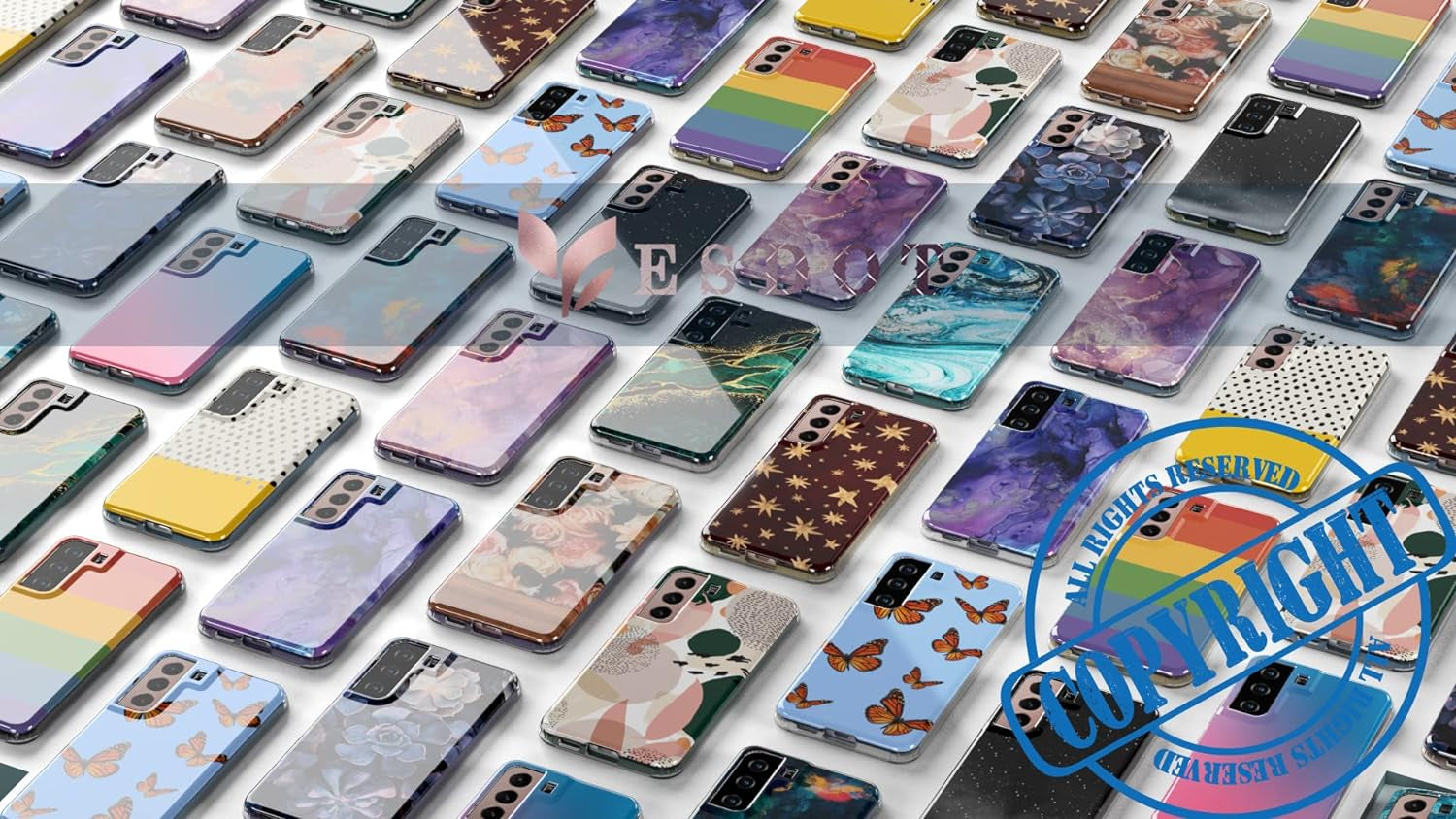 Esdot for Samsung Galaxy S22 Case,Military Grade Passing 21Ft Drop Test,Rugged Cover with Fashionable Designs for Women Girls,Protective Phone Case for Galaxy S22 6.1" Agate Stone  Esdot   