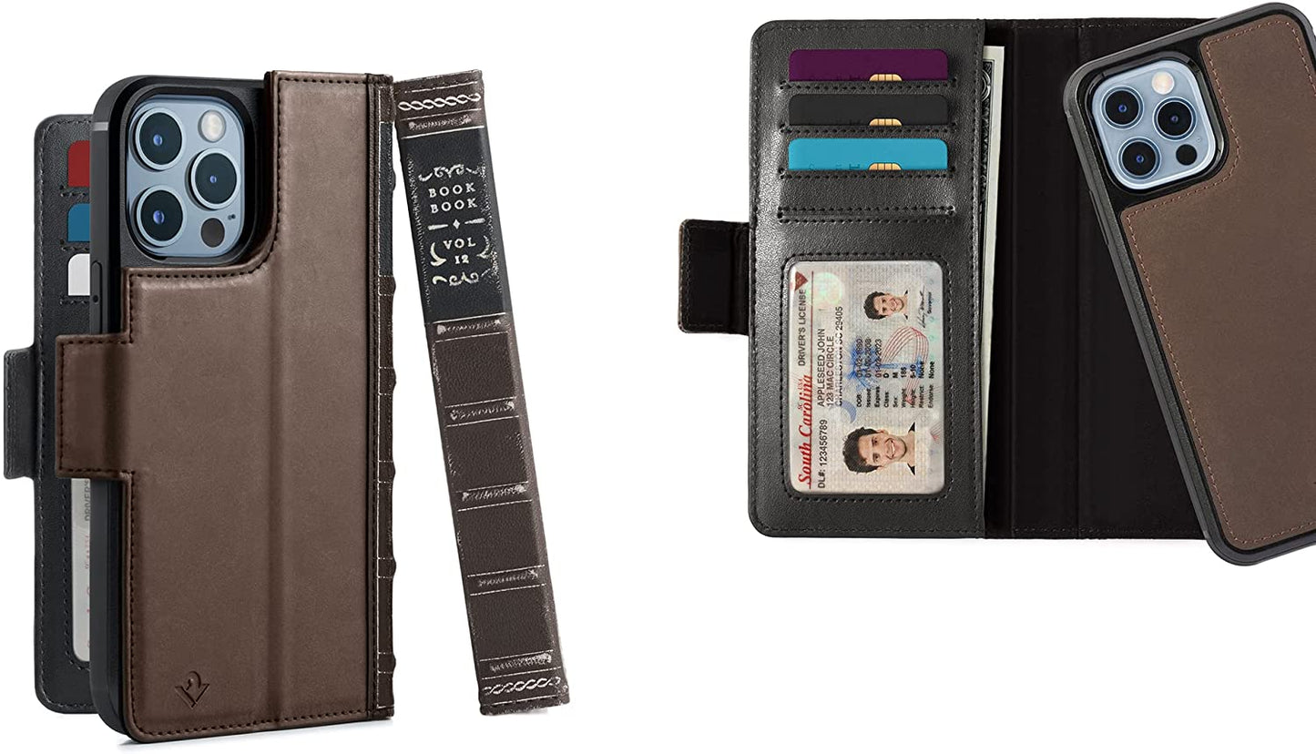 Twelve South Bookbook for Iphone 14 plus | Magsafe Compatible Full-Grain Leather Wallet Case with Display Stand + Removable Stand-Alone Leather Accent Case, Brown  Twelve South Brown BookBook iPhone 13 Pro Max