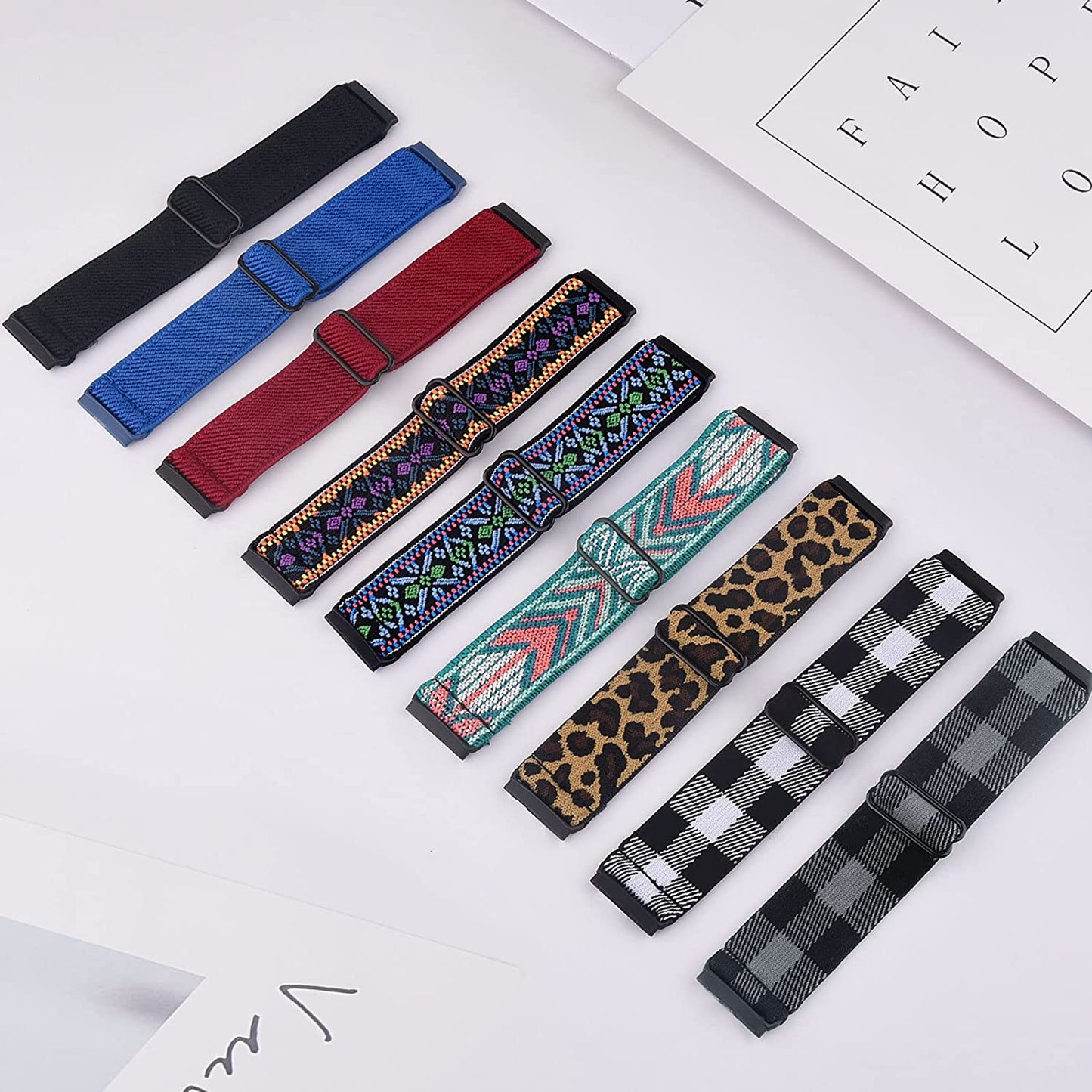 2 Pack Elastic Nylon Bands Compatible with Fitbit Versa 3/Fitbit Sense Women, Adjustable Stretchy Breathable Sport Wristband  YILED   