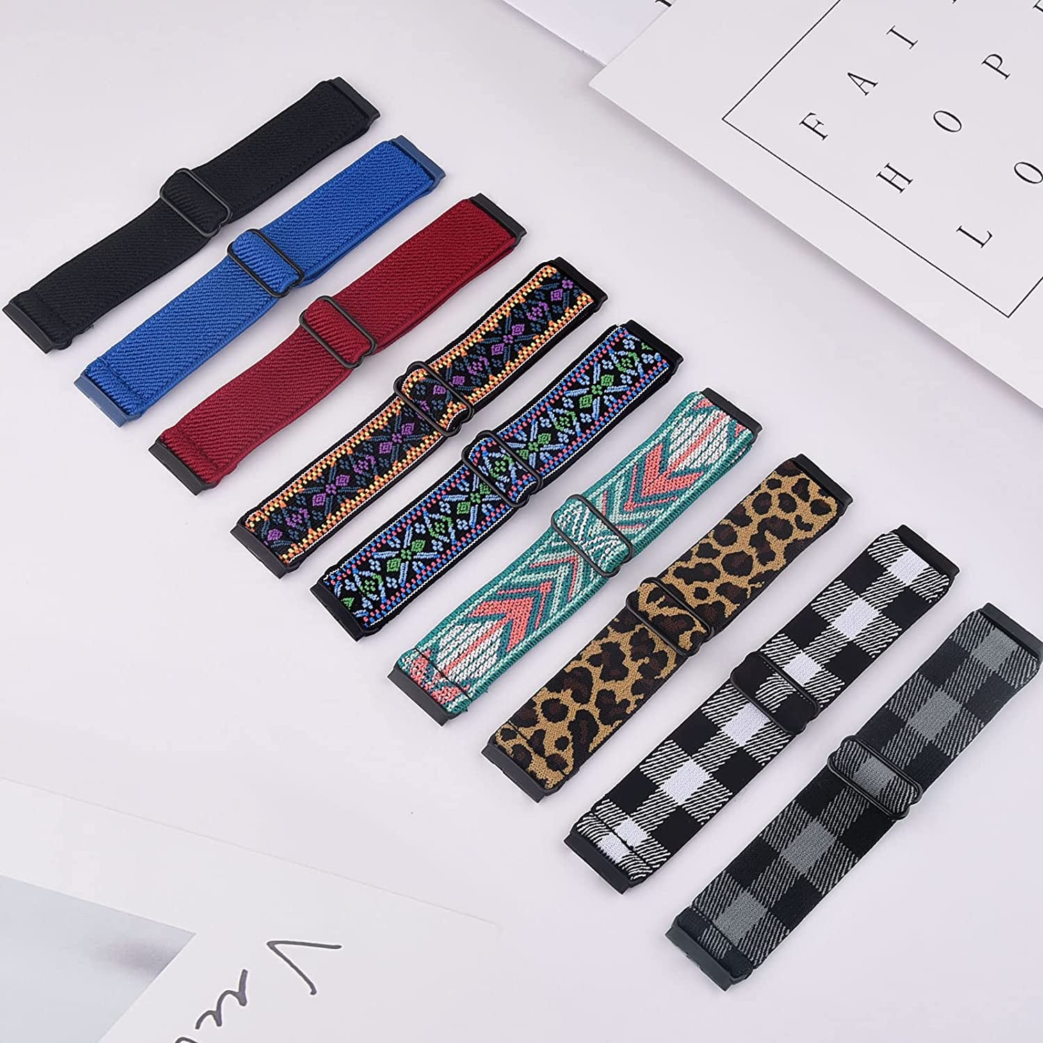 2 Pack Elastic Nylon Bands Compatible with Fitbit Versa 3/Fitbit Sense Women, Adjustable Stretchy Breathable Sport Wristband  YILED   