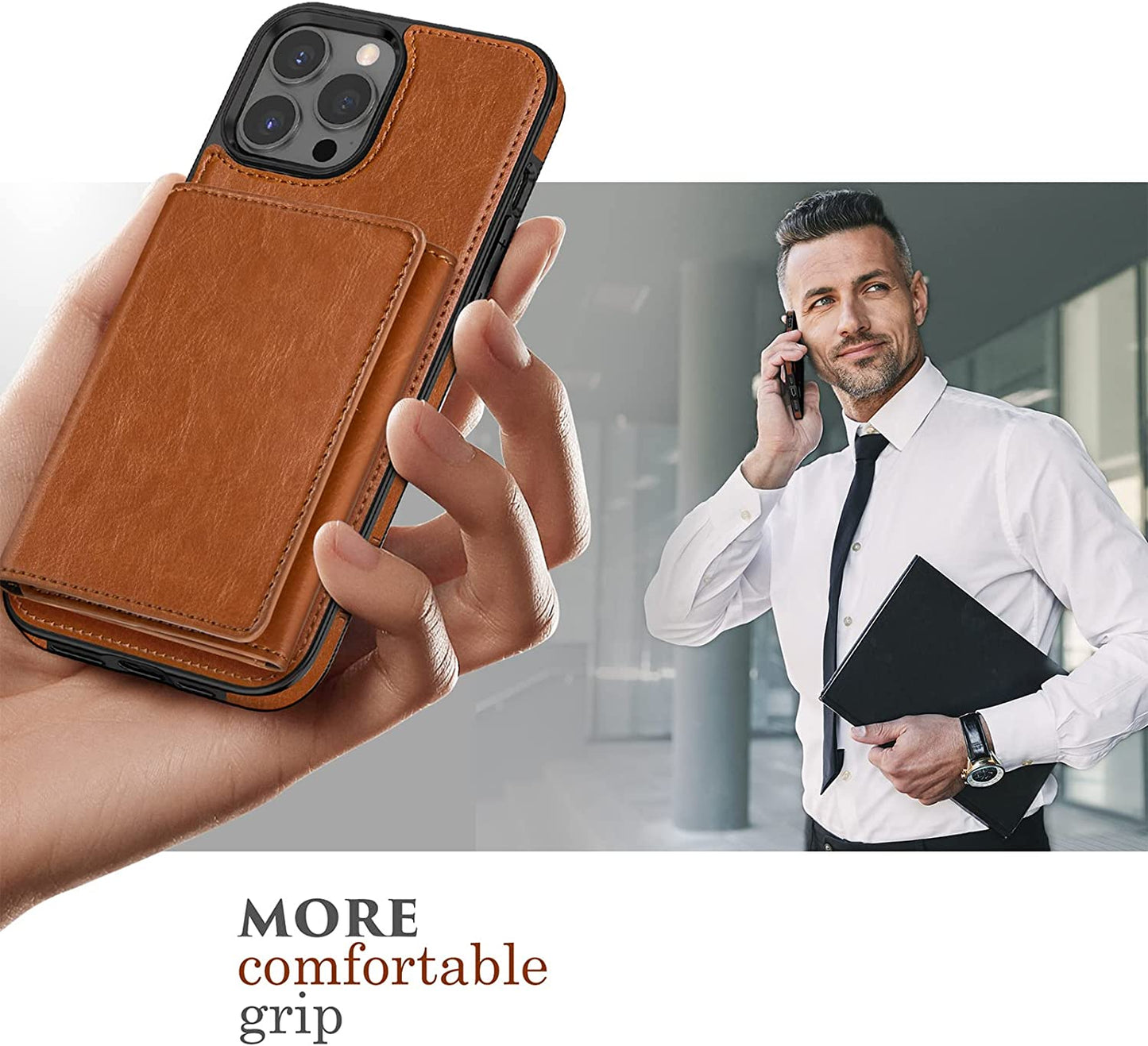 LOHASIC for Iphone 12 Pro Max Wallet Case, Compatible with Mag-Safe, 6 Card Holder Phone Cover Men Women, Magnetic Wireless Charging, Detachable Back Leather Credit Slot, 6.7 Inch - Brown  LOHASIC   