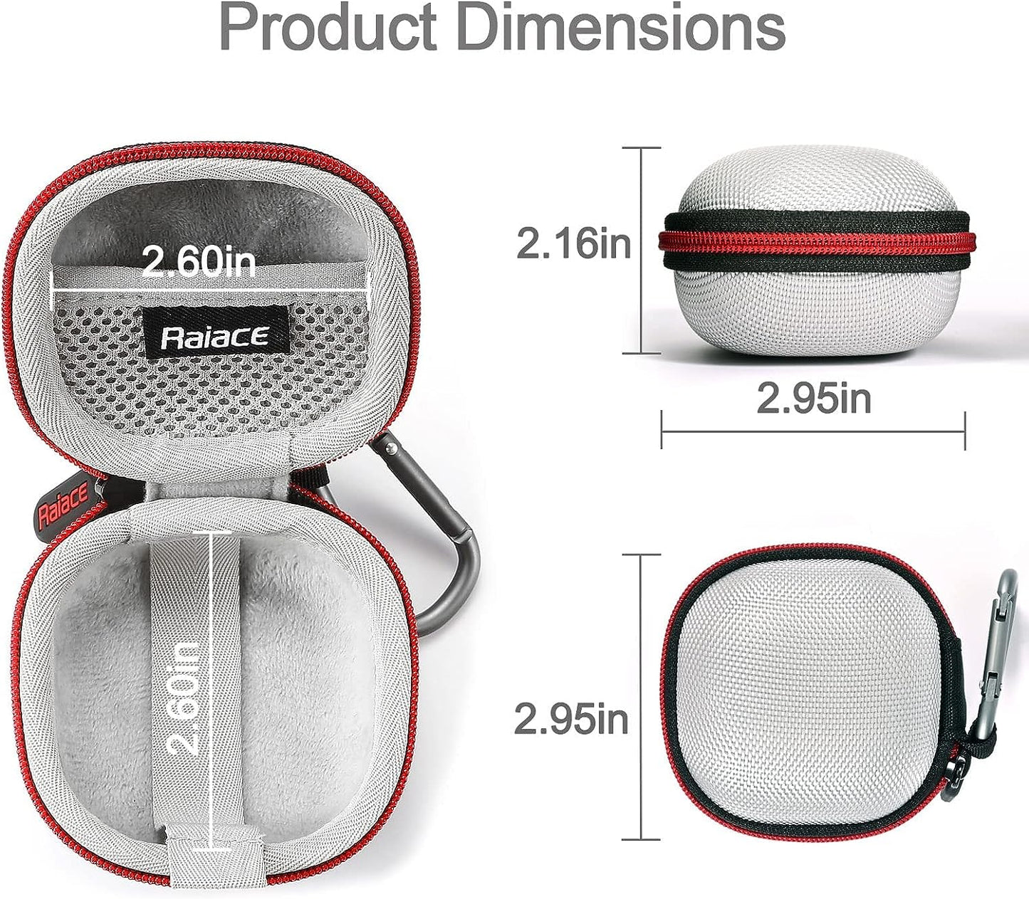 RAIACE Hard Storage Case Compatible with Beats Fit Pro Earbuds, Earbuds Storage Box with Mesh Pocket. (Case Only) - Silver  RAIACE   