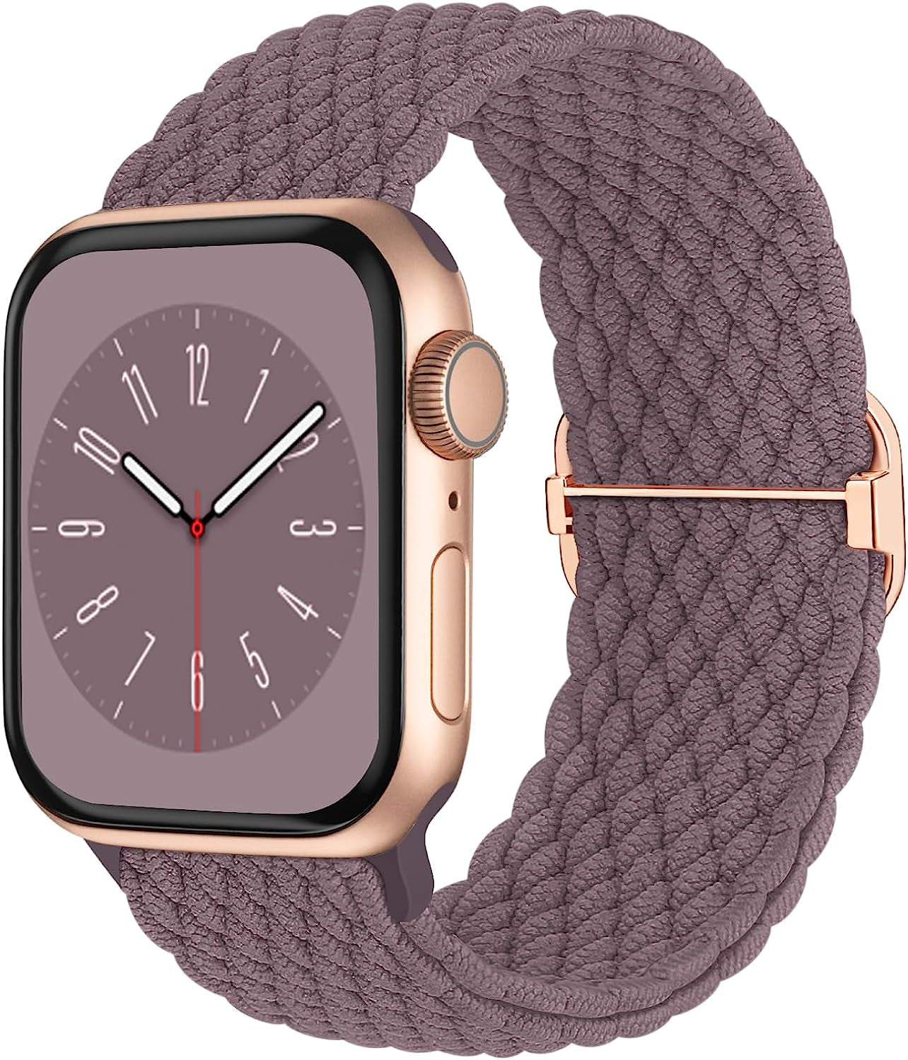 Braided Solo Loop Compatible with Apple Watch Band 38Mm 40Mm 41Mm 42Mm 44Mm 45Mm 49Mm for Women Men, Stretchy Straps Elastic Sport Wristbands for Iwatch Series 8 7 6 5 4 3 2 1 SE Ultra  Butifacion Smoke Violet 38/40/41mm 