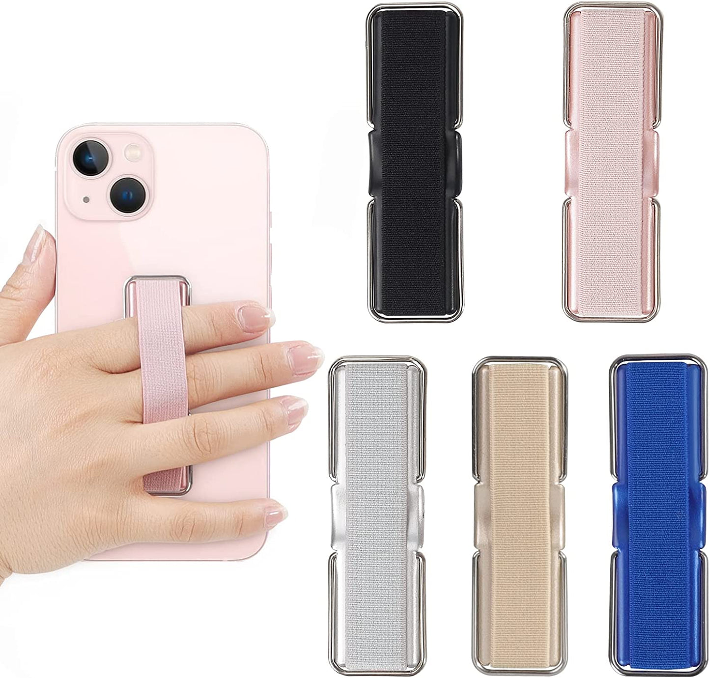 Phone Strap, CISID 4 Pcs Phone Finger Holder Back of Phone Grip with Stand Suitable for Iphone Samsung and Most Smartphones(Black Black Silver Rose Gold 4PCS)  GZ LW Shanshui PIJU Black,Silver,Rose Gold,Gold,Blue  