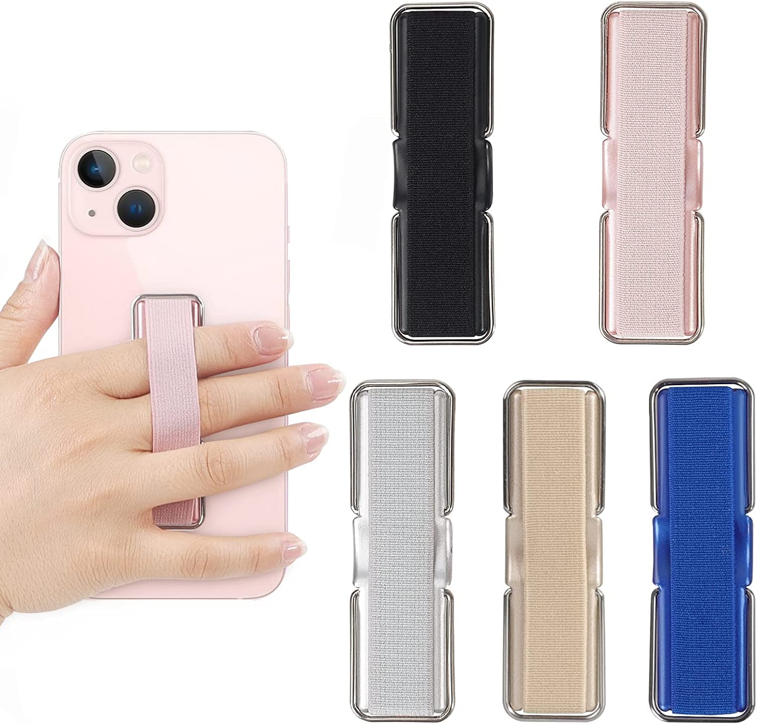 Phone Strap, CISID 4 Pcs Phone Finger Holder Back of Phone Grip with Stand Suitable for Iphone Samsung and Most Smartphones(Black Black Silver Rose Gold 4PCS)  GZ LW Shanshui PIJU Black,Silver,Rose Gold,Gold,Blue  