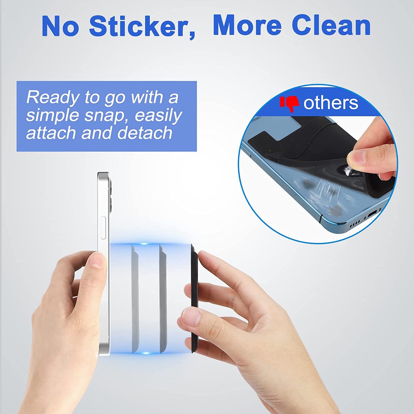 Senose Magnetic Wallet Compatible for Magsafe, Lycra Phone Card Holder for Back of Phone Wallet Stick on Compatible for Iphone 12 & Iphone 13 and Magsafe Case Black  Senose   