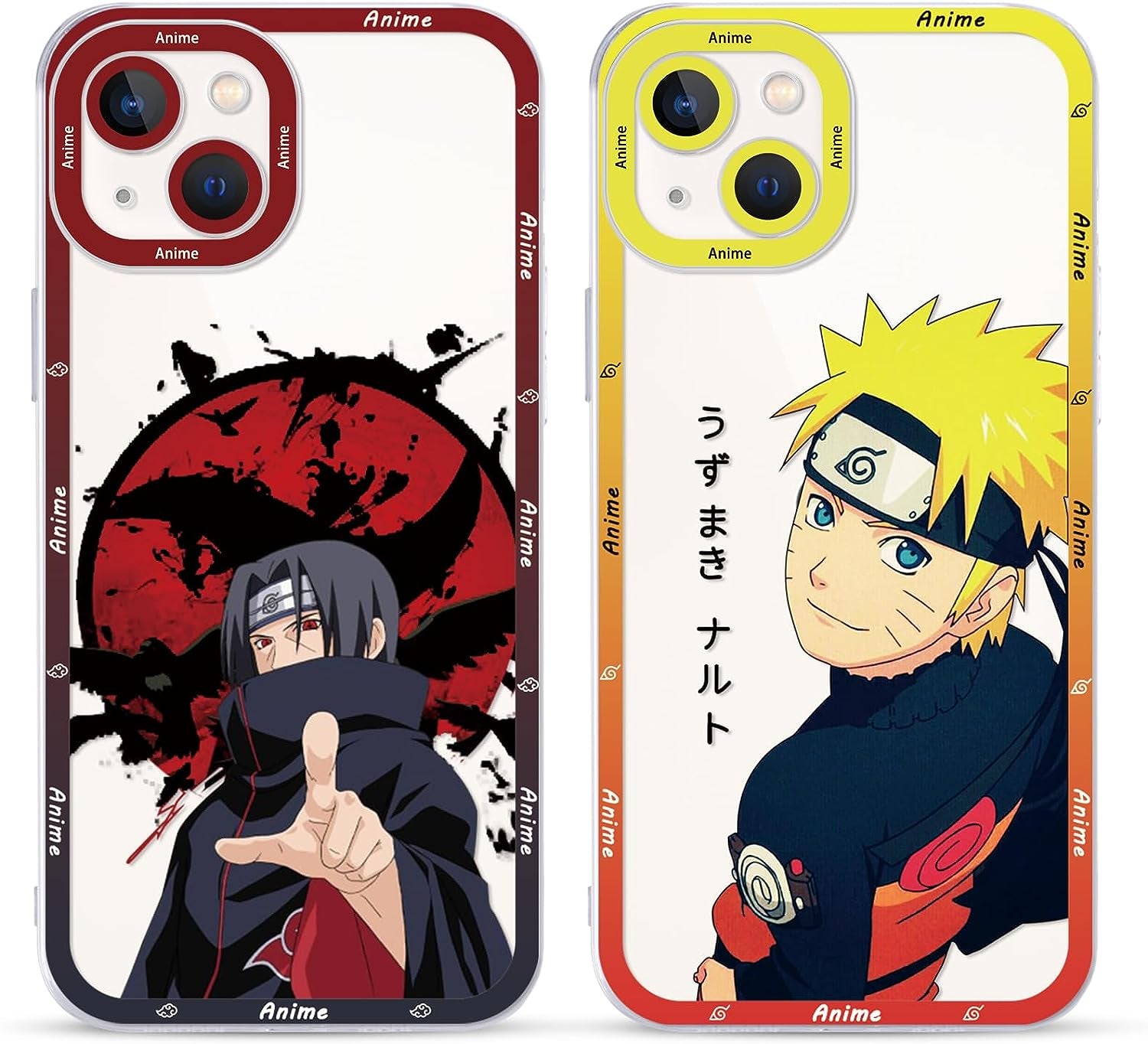 2 Pack Japanese Anime Case for Iphone 12 Mini Clear Case 5.4", Cool Manga Cute Pattern Design, Cartoon Comics Character Cases for Men Boys Women Girls, Soft TPU Funda for Iphone12 Mini, Transparent  ZXT US Iphone 13  