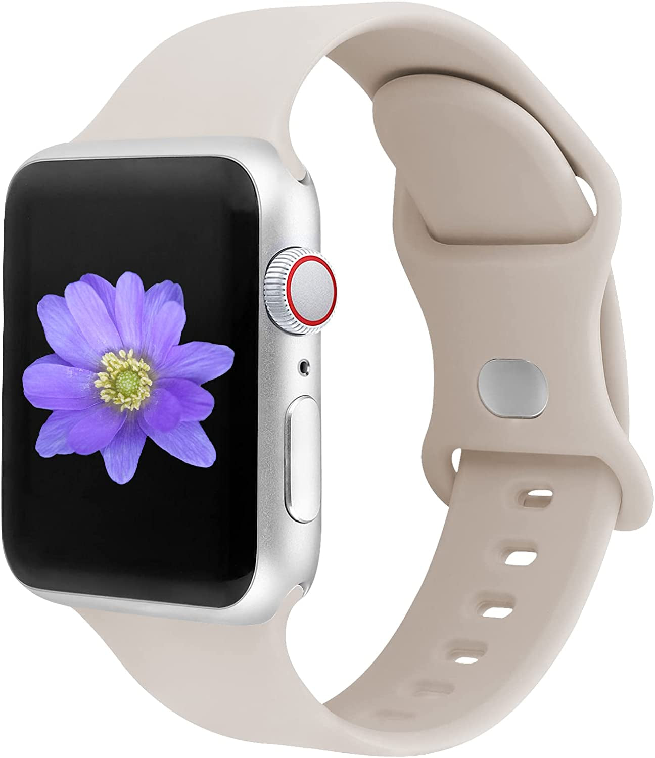 Cindgress Sport Bands Compatible with 42Mm 44Mm 45Mm 41Mm 38Mm 40Mm Apple Watch Bands for Women Men,Compatible with Soft Silicone Apple Watch Series 6 Bands for Women Men Series SE 8 7 6 5 4 3 2 1 Pack  Cindgress Starlight 38mm/40mm/41mm S/M 