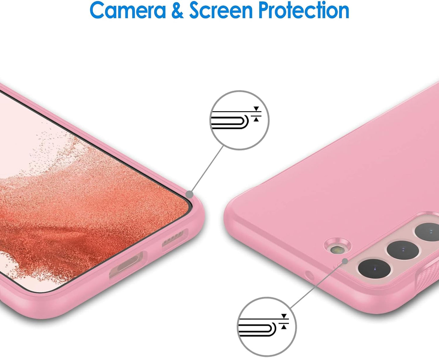 Jetech Slim Fit Case for Samsung Galaxy S22+ / S22 plus 5G 6.6-Inch, Thin Phone Cover with Shock-Absorption and Carbon Fiber Design (Pink)  JETech   