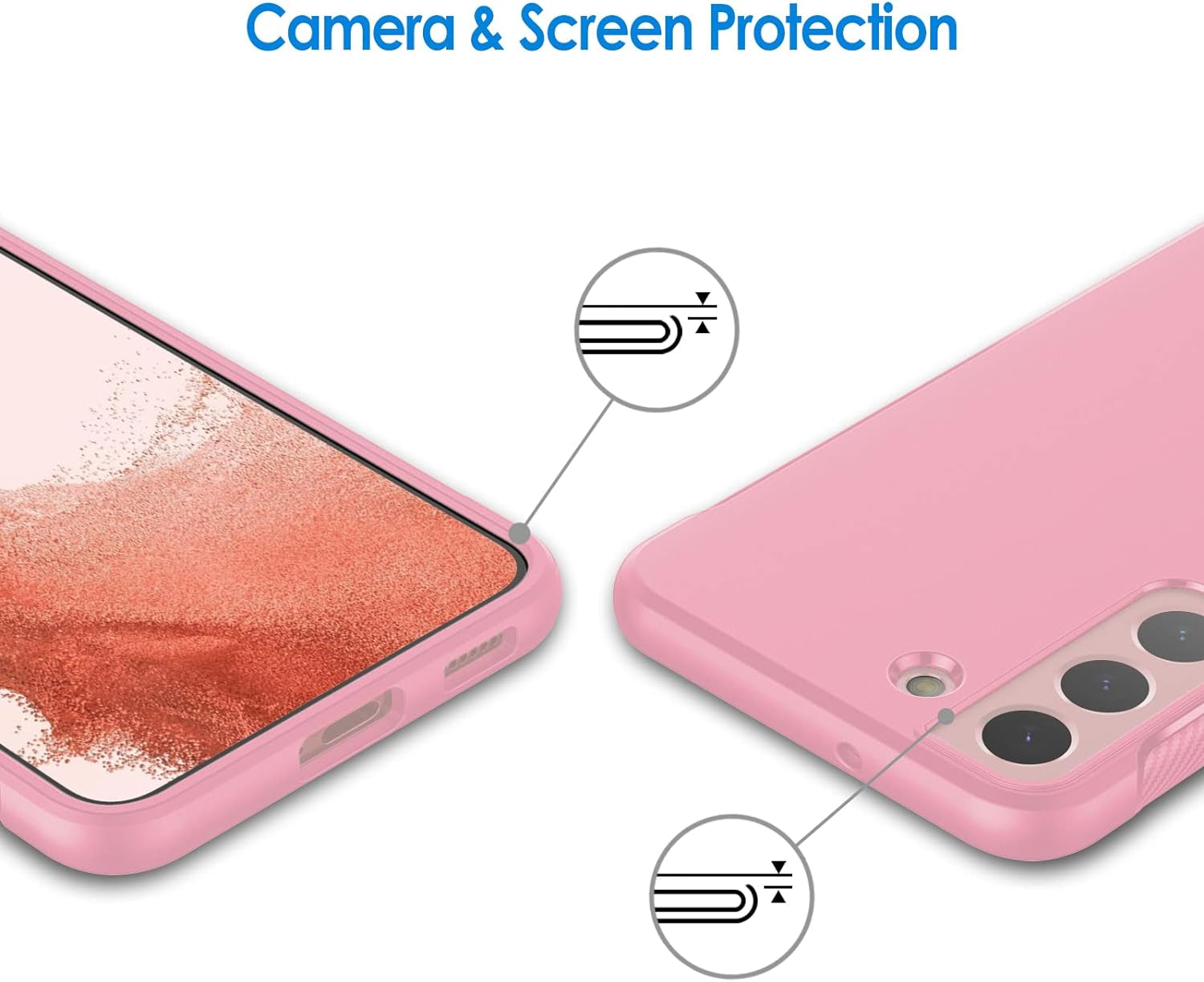 Jetech Slim Fit Case for Samsung Galaxy S22+ / S22 plus 5G 6.6-Inch, Thin Phone Cover with Shock-Absorption and Carbon Fiber Design (Pink)  JETech   