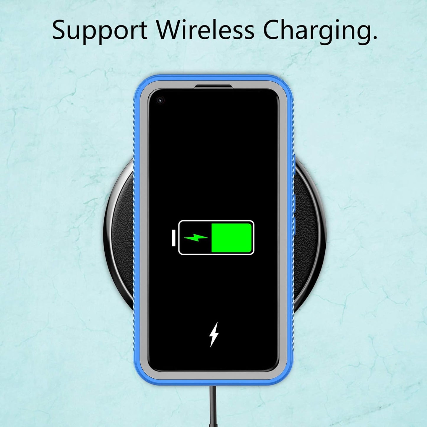 Google Pixel 5 Case,Pixel 5 Phone Case with HD Screen Protector,Gritup [Military Grade] Clear Crystal Shockproof Slim Fit Protective Case for Google Pixel 5 Blue  Gritup   