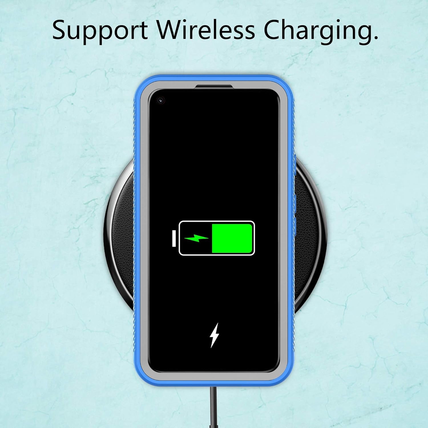 Google Pixel 5 Case,Pixel 5 Phone Case with HD Screen Protector,Gritup [Military Grade] Clear Crystal Shockproof Slim Fit Protective Case for Google Pixel 5 Blue  Gritup   