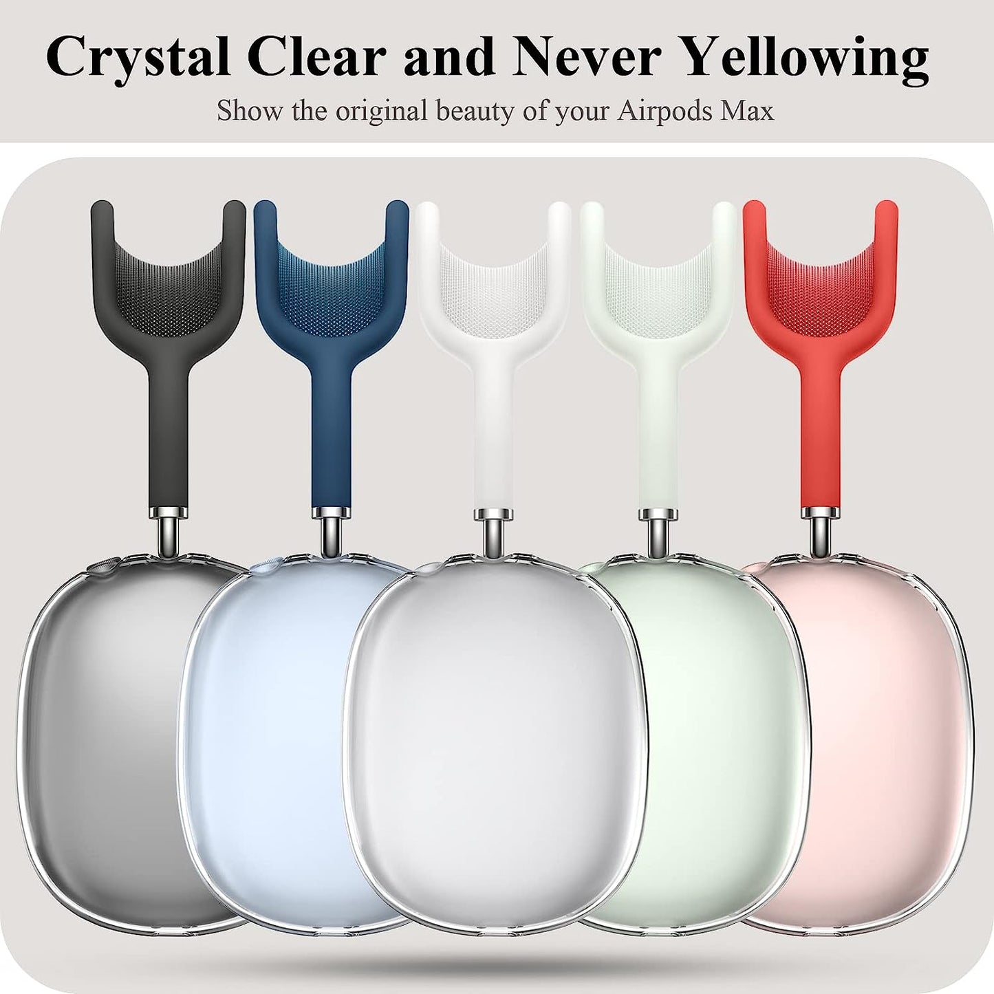 JDHDL [3 in 1] for Airpods Max Case Cover, Clear Soft TPU Earcup Case Cover+Slicone Earpad Cover+Silicone Overhead Cover, Transparent Protective Case for Apple Airpods Max Accessories(Black)  JDHDL   