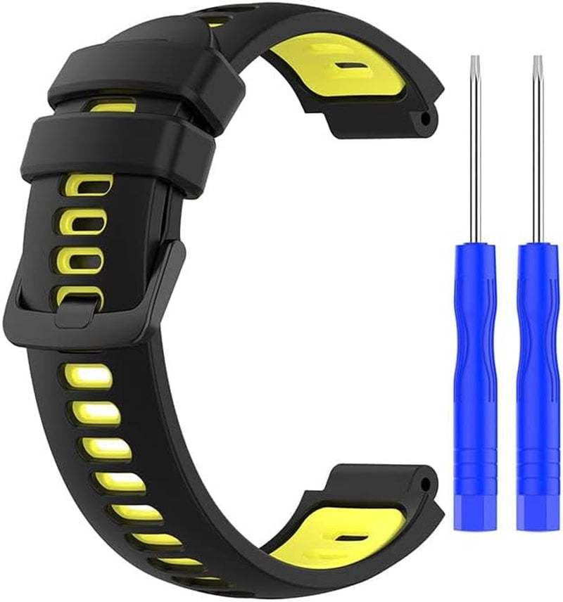 NDJQY Silicone Watch Band for Garmin Forerunner 220 230 235 735XT 735 620 630 S20 S5 S6 Replacement Strap Bracelet Watch Wristband  NDJQY Black yellow  